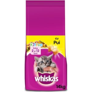Hrana uscata pentru pisici Whiskas Junior Pui, 14Kg - Pret Online