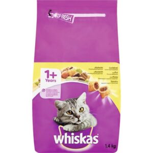 Hrana uscata pentru pisici Whiskas Pui, 1.4 kg - Pret Online