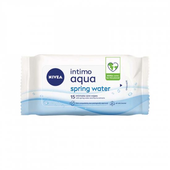 Servetele pentru Igiena Intima Femei Nivea Aqua Spring Water, 15 Bucati - Pret Online